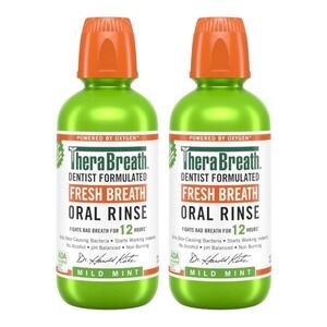 TheraBreath Fresh Breath Oral Rinse (16 oz, 2 Pack) – Mild Mint